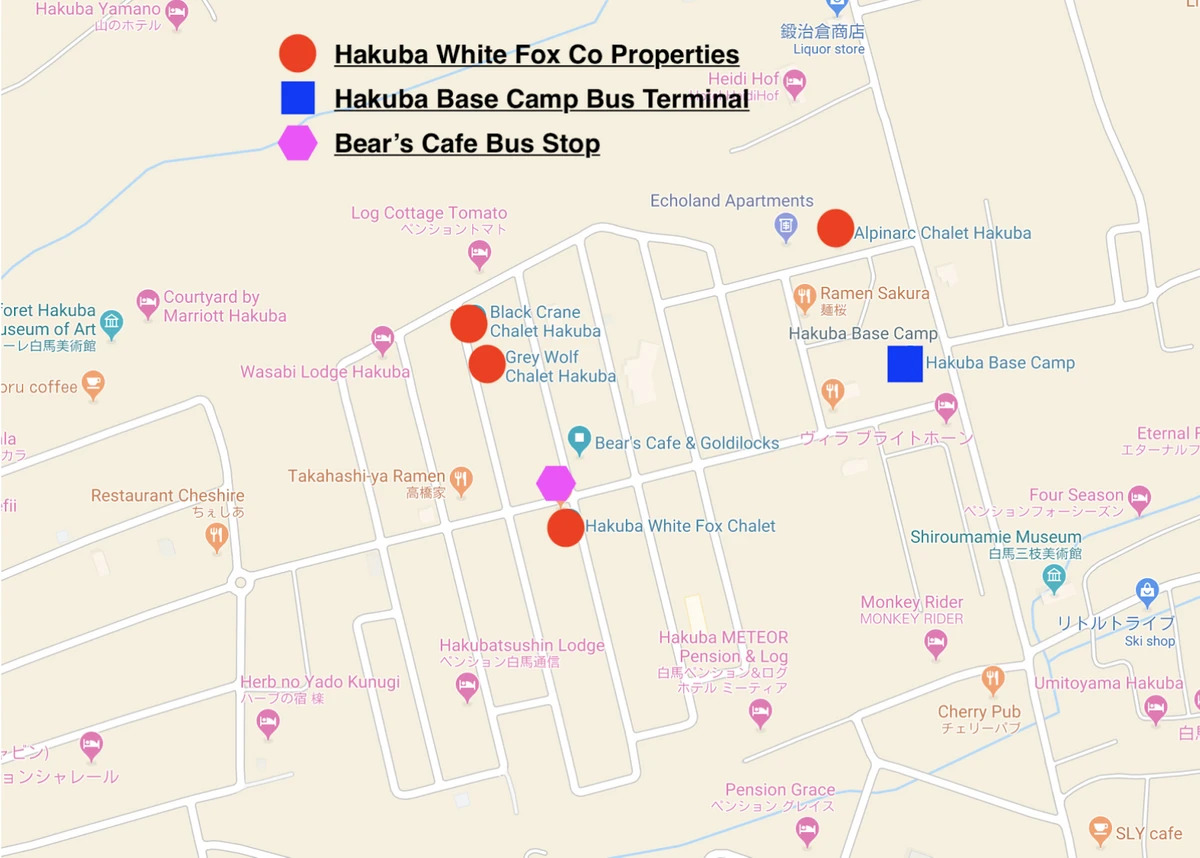 hakuba echoland shuttle bus stops