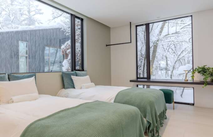 Origami Twins bedroom in Hakuba