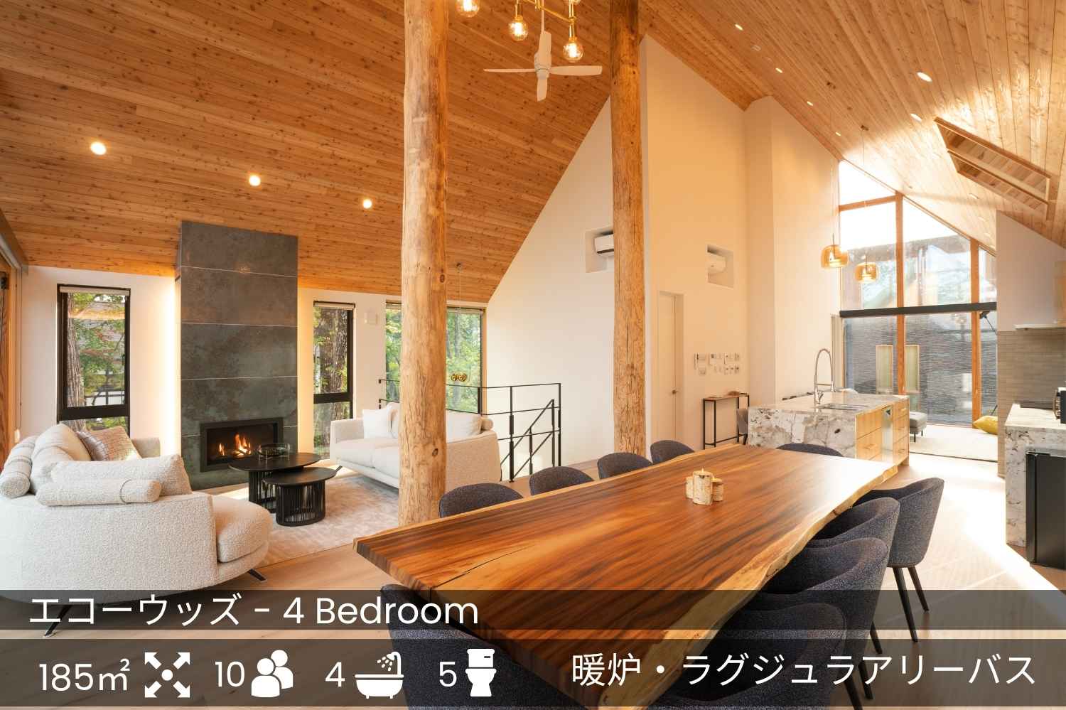 Echowoods - Luxury Hakuba Accommodation - Living Room